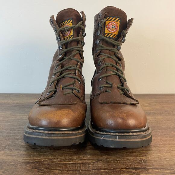 Justin Original Workboots WK920 Men’s 10.5D Brown Leather Lace Up Work Boots - Picture 13 of 14